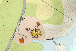 Kartbilde fra WMS-tjeneste av avviket