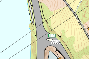 Kartbilde fra WMS-tjeneste av avviket