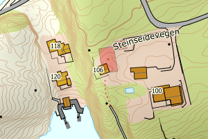 Kartbilde fra WMS-tjeneste av avviket