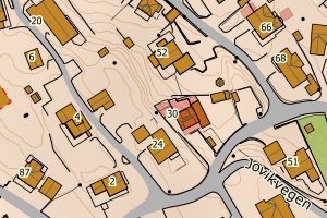 Kartbilde fra WMS-tjeneste av avviket