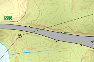Kartbilde fra WMS-tjeneste av avviket