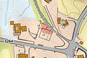 Kartbilde fra WMS-tjeneste av avviket