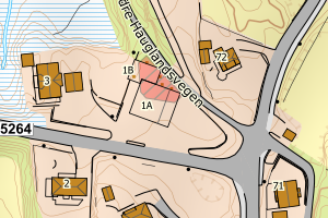 Kartbilde fra WMS-tjeneste av avviket