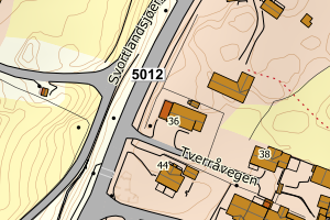 Kartbilde fra WMS-tjeneste av avviket