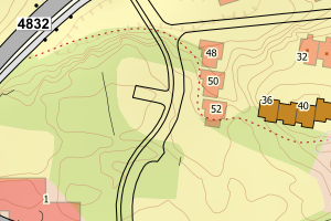 Kartbilde fra WMS-tjeneste av avviket