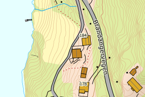 Kartbilde fra WMS-tjeneste av avviket