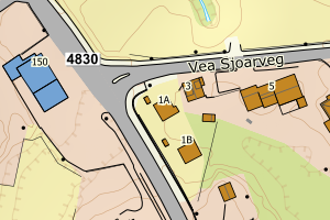 Kartbilde fra WMS-tjeneste av avviket