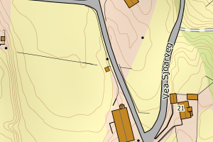 Kartbilde fra WMS-tjeneste av avviket