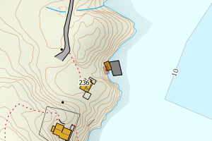 Kartbilde fra WMS-tjeneste av avviket