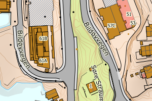 Kartbilde fra WMS-tjeneste av avviket