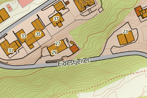 Kartbilde fra WMS-tjeneste av avviket