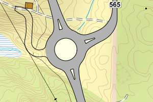 Kartbilde fra WMS-tjeneste av avviket