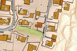 Kartbilde fra WMS-tjeneste av avviket