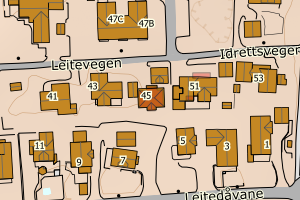 Kartbilde fra WMS-tjeneste av avviket