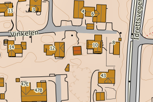 Kartbilde fra WMS-tjeneste av avviket