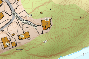 Kartbilde fra WMS-tjeneste av avviket