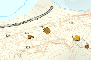 Kartbilde fra WMS-tjeneste av avviket