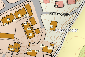 Kartbilde fra WMS-tjeneste av avviket