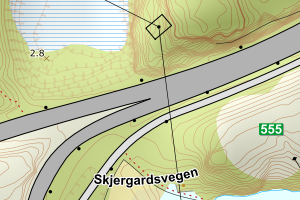 Kartbilde fra WMS-tjeneste av avviket