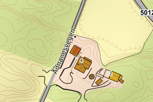 Kartbilde fra WMS-tjeneste av avviket