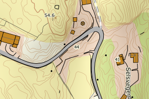 Kartbilde fra WMS-tjeneste av avviket