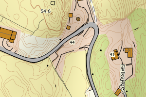 Kartbilde fra WMS-tjeneste av avviket