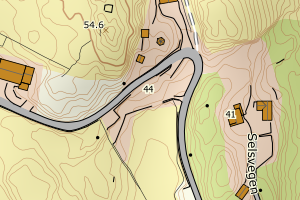 Kartbilde fra WMS-tjeneste av avviket
