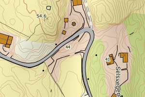 Kartbilde fra WMS-tjeneste av avviket