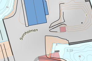 Kartbilde fra WMS-tjeneste av avviket