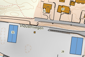 Kartbilde fra WMS-tjeneste av avviket