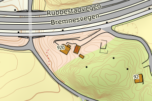 Kartbilde fra WMS-tjeneste av avviket
