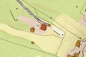 Kartbilde fra WMS-tjeneste av avviket