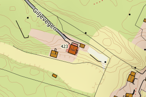 Kartbilde fra WMS-tjeneste av avviket