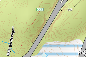 Kartbilde fra WMS-tjeneste av avviket