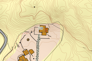 Kartbilde fra WMS-tjeneste av avviket
