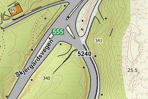 Kartbilde fra WMS-tjeneste av avviket