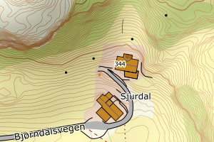 Kartbilde fra WMS-tjeneste av avviket