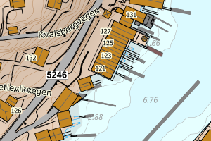 Kartbilde fra WMS-tjeneste av avviket