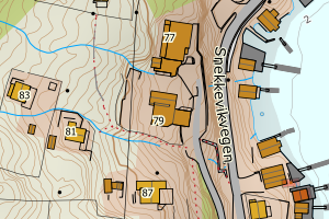 Kartbilde fra WMS-tjeneste av avviket