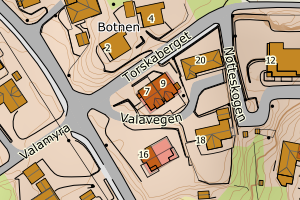 Kartbilde fra WMS-tjeneste av avviket