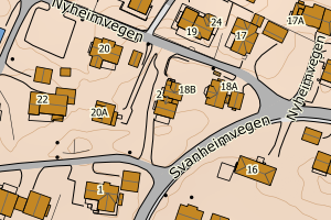 Kartbilde fra WMS-tjeneste av avviket