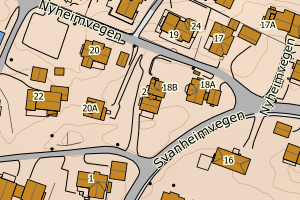 Kartbilde fra WMS-tjeneste av avviket