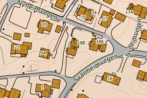 Kartbilde fra WMS-tjeneste av avviket