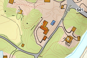 Kartbilde fra WMS-tjeneste av avviket