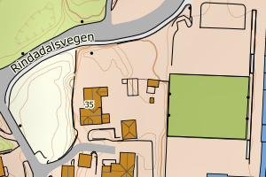 Kartbilde fra WMS-tjeneste av avviket