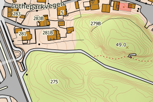 Kartbilde fra WMS-tjeneste av avviket