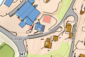 Kartbilde fra WMS-tjeneste av avviket