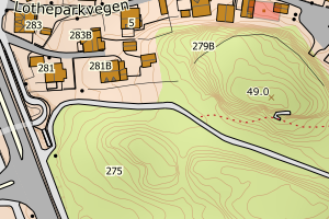 Kartbilde fra WMS-tjeneste av avviket
