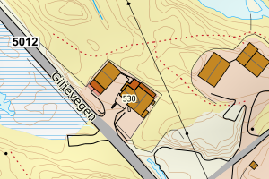 Kartbilde fra WMS-tjeneste av avviket