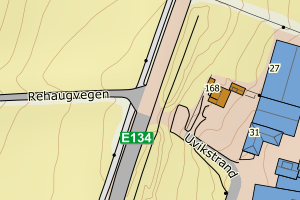 Kartbilde fra WMS-tjeneste av avviket